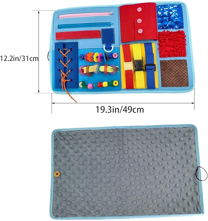 Premium Blue Sensory Fidget Blanket